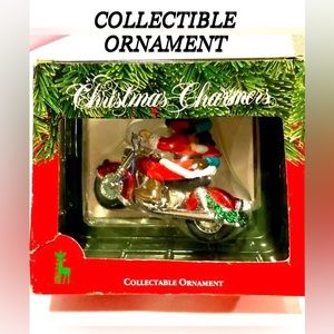 SANTA’S BEST christmas charmers collectables santa on bike ornament size4x3 NWT